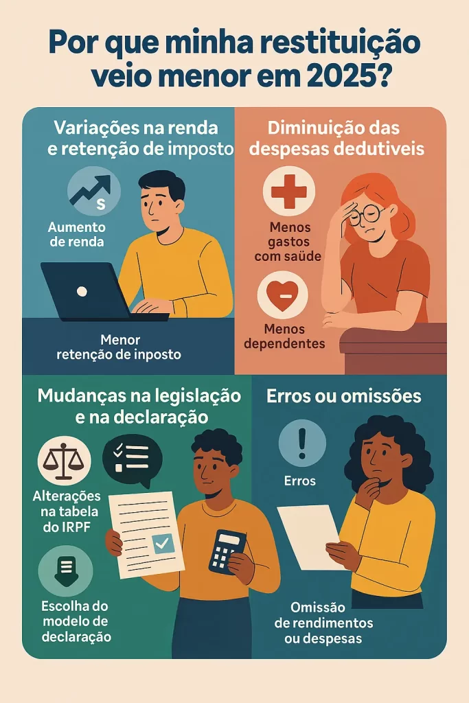 porque minha restituição veio menor 